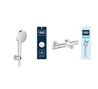 Pack GROHE Vitalio Joy+ 120 support mural douchette 3 jets + mitigeur thermostatique Precision Feel chromé