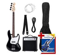 Pack Groover Rocktile JB E-Bass Set Complet Noir (ampli, housse, câble, sangle, cordes de rechange et école avec DVD)
