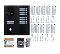 Pack GT audio 10 BP programmé avec platine façade noire satin 200453 - AIPHONE GTBA10EB