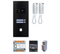 Pack GT audio 2 BP programmé avec platine façade noire satin 200445 - AIPHONE GTBA2EB