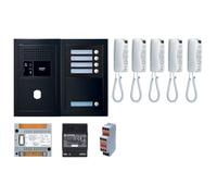 Pack GT audio 5 BP programmé avec platine façade noire satin 200448 - AIPHONE GTBA5EB