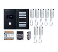 Pack GT audio 7 BP programmé avec platine façade noire satin 200450 - AIPHONE GTBA7EB