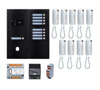 Pack GT audio 9 BP programmé avec platine façade noire satin 200452 - AIPHONE GTBA9EB