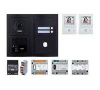 Pack GT vidéo 2 BP programmé avec platine façade noire satin 200454 - AIPHONE GTBV2EB