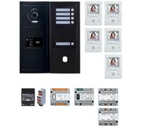 Pack GT vidéo 5 BP programmé avec platine façade noire satin 200457 - AIPHONE GTBV5EB