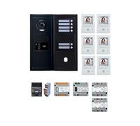 Pack GT vidéo 6 BP programmé avec platine façade noire satin - AIPHONE - 200458