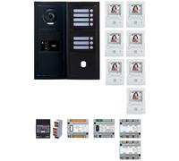 Pack GT vidéo 7 BP programmé avec platine façade noire satin 200459 - AIPHONE GTBV7EB