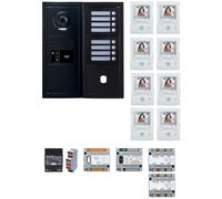 Pack GT vidéo 8 BP programmé avec platine façade noire satin 200460 - AIPHONE GTBV8EB