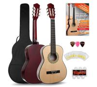 Classic Cantabile AS-851 1/2 Guitare Classique Concert Set Débutant Complet (Guitare Classique, Housse Gigbag, Cordes Nylon, Méthode/École, 3 Médiators et Sifflet Accordeur)