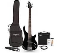 Pack Guitare Basse Chicago 3/4, Noir + Ampli 15 W & Accessoires