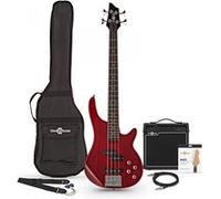 Pack Guitare Basse Chicago 3/4, Trans Red + Ampli 15 W & Accessoires Rouge