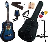 Pack Guitare Classique 3/4 (8-13ans) Pour Enfant Avec 7 Accessoires (Bleu)