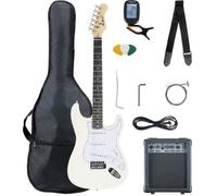 Pack Guitare électrique Blanc - McGrey Rockit - Guitare électrique Kit Complet Amplificateur de 10 W, Housse, Accordeur et Sangle