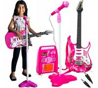 Pack Guitare électrique enfant + microphone + amplificateur Rose