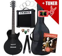 Pack Guitare Electrique LP-Style Amplificateur Accordeur Sac Cable Sangle Noir