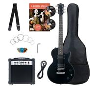 Pack Guitare Electrique LP-Style Amplificateur Sac Cable Sangle Plectres Noir
