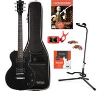 Pack Guitare Electrique LP-Style Set Support Sac Accordeur Plectres Cordes Noir