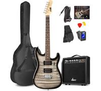 Max GigKit - Guitare Electrique Pack Débutant Ampli 40 Watts - Quilted Noire