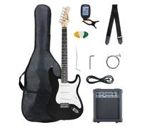 Pack Guitare électrique Noir - McGrey Rockit - Guitare électrique Kit Complet Amplificateur de 10 W, Housse, Accordeur et Sangle