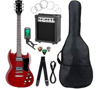 Pack Guitare électrique Noir - McGrey Rockit - Guitare électrique Kit Complet Amplificateur de 10 W, Housse, Accordeur et Sangle