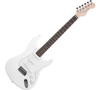 Pack Guitare Électrique Single Coil 22 Frettes 6 Cordes Tremolo Cable 2.5M Blanc
