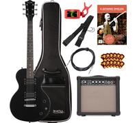 Pack Guitare Electrique Single-Cut LP Set Amplificateur Housse Cable Sangle Noir