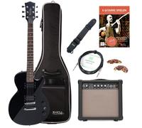 Pack Guitare Electrique Single-Cut LP Set Amplificateur Housse Cable Sangle Noir