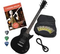 Pack Guitare Electrique Single Cut pour Debutant avec Housse Cable Plectres Noir