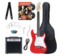 Pack Guitare Electrique Strat 3x Single Coil Set 25W Amplificateur Housse Rouge