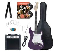 Rocktile Banger's Pack Guitare electrique - Ensemble de Guitare électrique Violette - Kit avec Ampli de 25 W, Housse, Sangle, Câble, Cordes et Médiators - Purple Highgloss
