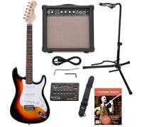 Pack Guitare Electrique Sunburst Set Amplificateur Accordeur Support Sangle