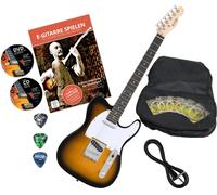 Pack Guitare Électrique Tele Vintage Sunburst 2x Single Coils avec Housse Cable