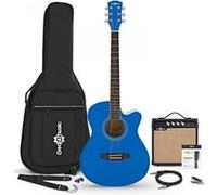 Pack Guitare Électro-Acoustique à Pan Coupé + Ampli 15 W, Bleu Bleu