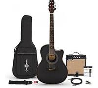 Pack Guitare Électro-Acoustique Roundback + Ampli 15 W, Noir