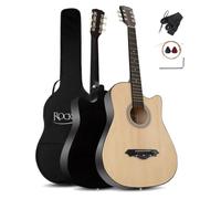 Pack Guitare Folk Naturale - Rocktile WSD-5C-NT Slim Line - Guitare Acoustique 4-4 Dreadnought Set avec accesoires