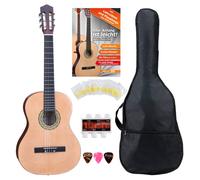 Classic Cantabile AS-861 Guitare Classique 1/2 Set Débutant (guitare classique acoustique, adaptée aux enfants de 5 à 9 ans, housse, cordes, partitions, médiators, sifflet accordeur) naturel