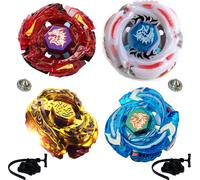 Pack gyroscope 4D LDRAGO Attack 4 pcs + 2 lanceurs + 2 pointes métalliques : BB88 Meteo, BB98 Assaul.T, BB98R Rush, 3013H Gold