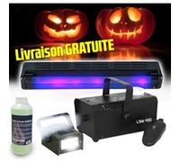 Pack HALLOWEEN Boost FOG & FEAR 2 avec Machine à fumée + 1L de liquide, Réglette UV + Mini Strobe