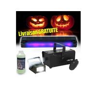 Pack HALLOWEEN Boost FOG & FEAR 2 avec Machine à fumée + 1L de liquide, Réglette UV + Mini Strobe