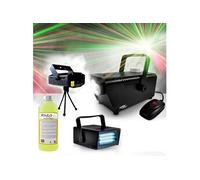 Pack Halloween Jeux de lumières LED Strobe + Machine à fumée et liquide