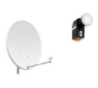 Pack HD ME Parabole Satellite Acier 65 cm + LNB Octo Best Germany Universel 0,1dB Compatible Canal G