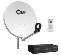 Pack HDSAT Parabole satellite acier 60cm avec Support LNB + LNB Single + Décodeur Satellite ASTRA HD