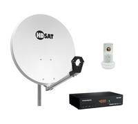 Pack HDSAT Parabole Satellite Acier 60cm avec Support LNB + LNB Single + Décodeur Satellite HD TNTSAT Astra + Carte