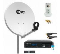 Pack HDSAT Parabole satellite acier 60cm + LNB single + Récepteur FRANSAT + Câble HDMI
