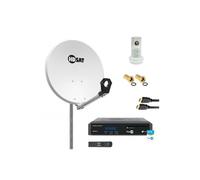 pack parabole satellite acier 60cm lnb single récepteur fransat câble hdmi