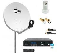 pack hdsat parabole satellite acier 60cm lnb single récepteur fransat câble hdmi G