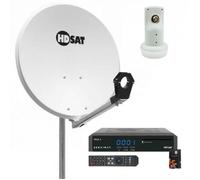 Pack HDSAT Parabole satellite acier 60cm + LNB Single + Récepteur TNTSAT