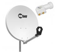 pack hdsat parabole satellite acier 65cm lnb twin hd 4k 0.1db idéal astra eutelsat Blanc G