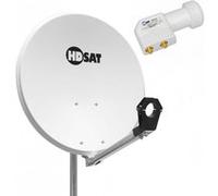 Pack HDSAT Parabole satellite acier 65cm + LNB Twin HD 4K 0,1dB idéal Astra Eutelsat