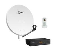 Pack HDSAT Parabole satellite acier 80cm avec Support LNB + LNB Single + Décodeur Satellite ASTRA HD
